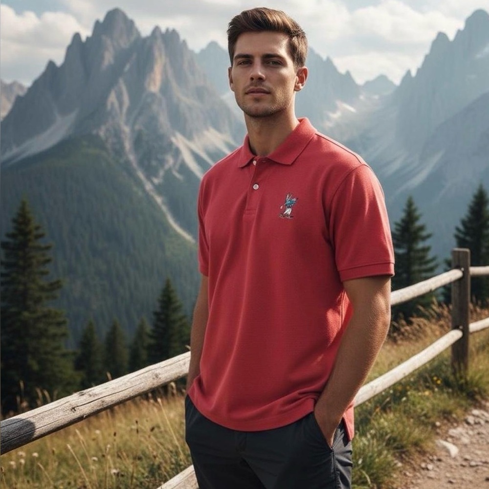 ACME Bugs Bunny Golfing Red Polo Shirt